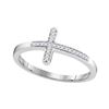 Image 1 : 0.06 CTW Diamond Cross Ring 10KT White Gold - REF-12Y2X