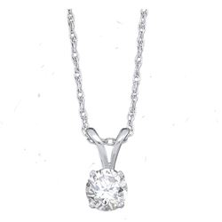 0.51 CTW Diamond Solitaire Pendant 14KT White Gold - REF-59H9M