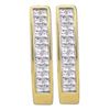 Image 1 : 0.50 CTW Princess Diamond Double Row Invisible-set Hoop Earrings 14KT Yellow Gold - REF-52M4H
