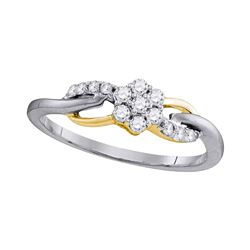 0.24 CTW Diamond Flower Cluster Infinity Ring 10KT White Gold - REF-24F2N