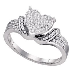 0.20 CTW Diamond Heart Cluster Ring 10KT White Gold - REF-30M2H