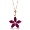 Image 1 : Genuine 1.40 ctw Ruby Necklace Jewelry 14KT Rose Gold - REF-30Z7N