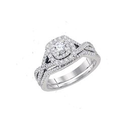 0.75 CTW Diamond Bridal Wedding Engagement Ring 14KT White Gold - REF-104N9F