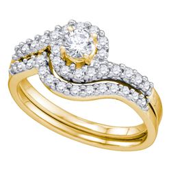 0.66 CTW Diamond Bridal Wedding Engagement Ring 14KT Yellow Gold - REF-89Y9X