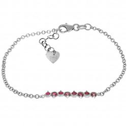 Genuine 1.55 ctw Ruby Bracelet Jewelry 14KT White Gold - REF-62N7R