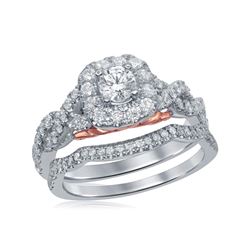 1.03 CTW Diamond Bellissimo Bridal Ring 14k White Gold - REF-146K2W