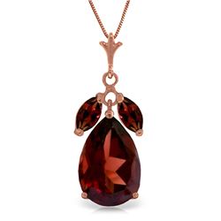 Genuine 6.5 ctw Garnet Necklace Jewelry 14KT Rose Gold - REF-42W6Y