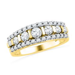 1 CTW Diamond Ring 10KT Yellow Gold - REF-82Y4X