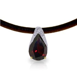 Genuine 6 ctw Garnet Necklace Jewelry 14KT Yellow Gold - REF-49V6W