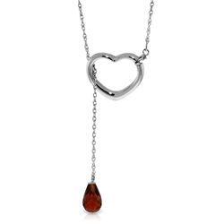 Genuine 2.25 ctw Garnet Necklace Jewelry 14KT White Gold - REF-32T9A