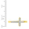 Image 2 : 0.06 CTW Diamond Cross Ring 10KT Yellow Gold - REF-12Y2X
