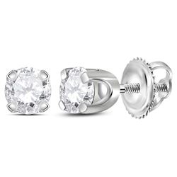 0.26 CTW Diamond Solitaire Stud Earrings 14KT White Gold - REF-20N3F