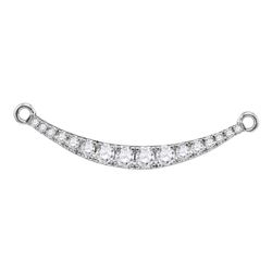 0.51 CTW Diamond Curved Bar Pendant 10KT White Gold - REF-48H7M