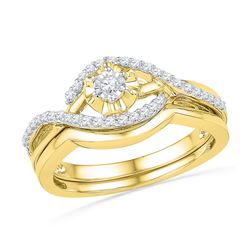 0.25 CTW Diamond Bridal Wedding Engagement Ring 10KT Yellow Gold - REF-34K4W