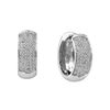 Image 1 : 0.50 CTW Pave-set Diamond Huggie Hoop Earrings 10KT White Gold - REF-41H9M