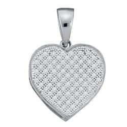 0.25 CTW Diamond Heart Pendant 10KT White Gold - REF-19K4W