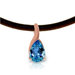 Genuine 4.7 ctw Blue Topaz Necklace Jewelry 14KT Rose Gold - REF-32T3A