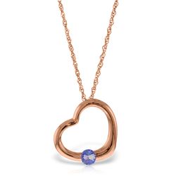 Genuine 0.25 ctw Tanzanite Necklace Jewelry 14KT Rose Gold - REF-30Z9N