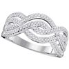 Image 1 : 0.25 CTW Diamond Wave Crossover Ring 10KT White Gold - REF-26H9M