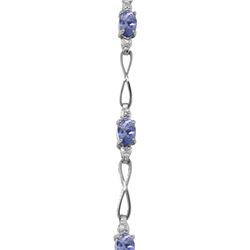 Genuine 1.16 ctw Tanzanite & Diamond Bracelet Jewelry 14KT White Gold - REF-71A5K