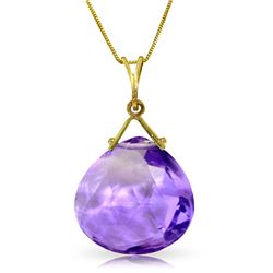 Genuine 8.5 ctw Amethyst Necklace Jewelry 14KT Yellow Gold - REF-26W9Y