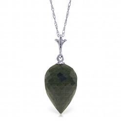 Genuine 12.25 ctw Black Spinel Necklace Jewelry 14KT White Gold - REF-20F3Z