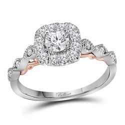 0.74 CTW Diamond Solitaire Bellina Bridal Engagement Ring 14KT Two-tone Gold - REF-104F9N