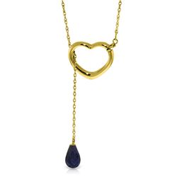 Genuine 3.3 ctw Sapphire Necklace Jewelry 14KT Yellow Gold - REF-37F4Z