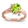 Image 1 : Genuine 1.51 ctw Peridot & Diamond Ring Jewelry 14KT Rose Gold - REF-51P4H