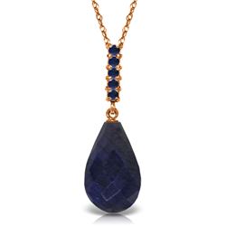 Genuine 9 ctw Sapphire Necklace Jewelry 14KT Rose Gold - REF-30R6P