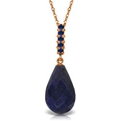 Genuine 9 ctw Sapphire Necklace Jewelry 14KT Rose Gold - REF-30R6P