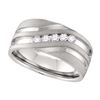 Image 1 : 0.26 CTW Mens Channel-set Diamond Matte Wedding Ring 10KT White Gold - REF-59X9Y