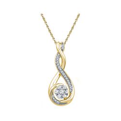 0.25 CTW Diamond Cradled Cluster Pendant 10KT Yellow Gold - REF-24N2F