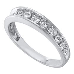 0.50 CTW Diamond Single Row Wedding Ring 14KT White Gold - REF-37X5Y