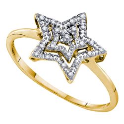 0.05 CTW Diamond Star Ring 10KT Yellow Gold - REF-8H9M