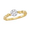 Image 1 : 0.25 CTW Diamond Flower Stackable Ring 10KT Yellow Gold - REF-24W2K