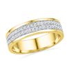 Image 1 : 0.20 CTW Diamond 2-row Ring 10KT Yellow Gold - REF-30N2F