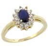 Image 1 : Natural 0.82 ctw Blue-sapphire & Diamond Engagement Ring 14K Yellow Gold - REF-30V9F
