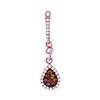 Image 1 : 0.33 CTW Cognac-brown Color Diamond Teardrop Cluster Pendant 10KT Rose Gold - REF-22N4F