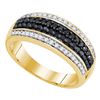Image 1 : 0.50 CTW Black Color Diamond Ring 10KT Yellow Gold - REF-30X2Y
