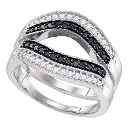 0.55 CTW Black Color Diamond Ring 10KT White Gold - REF-44Y9X