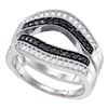 Image 1 : 0.55 CTW Black Color Diamond Ring 10KT White Gold - REF-44Y9X