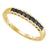 Image 1 : 0.25 CTW Princess Black Color Diamond Ring 10KT Yellow Gold - REF-8H9M