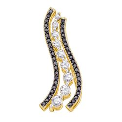 1.01 CTW Black Color Diamond Graduated Journey Pendant 10KT Yellow Gold - REF-67M4H