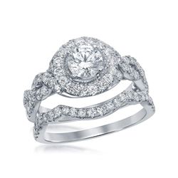 2 CTW Diamond Bridal Wedding Engagement Ring 14KT White Gold - REF-375Y2X