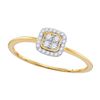 Image 1 : 0.14 CTW Diamond Square Cluster Ring 10KT Yellow Gold - REF-13Y4X
