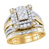 Image 1 : 1.83 CTW Diamond Cluster Bridal Engagement Ring 14KT Yellow Gold - REF-172H4M