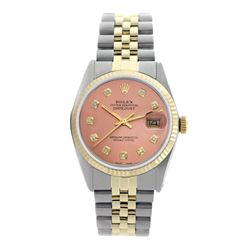 Rolex Pre-owned 36mm Mens Salmon Two Tone - REF-490R4M