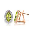 Image 1 : Genuine 4.3 ctw Peridot & Diamond Earrings Jewelry 14KT Rose Gold - REF-102Y8F