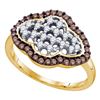 Image 1 : 0.45 CTW Cognac-brown Color Diamond Cluster Ring 10KT Yellow Gold - REF-31X4Y